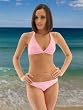 Pink Halter Bikini Swimsuit Sequins Junior SALE M or L 4 6 or 7 9