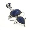Large Genuine Blue Lapis Lazuli Sterling Silver Slide Pendant