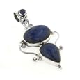 Large Genuine Blue Lapis Lazuli Sterling Silver Slide Pendant