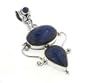 Large Genuine Blue Lapis Lazuli Sterling Silver Slide Pendant