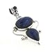 Large Genuine Blue Lapis Lazuli Sterling Silver Slide Pendant