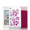 EASYi - White & Pink Flowers Silicone Skin Case Cover for Apple iPod Touch 4th Generation 8GB, 32GB, 64GB + Screen Protector Kit & Touch 4G Pink Sock