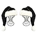 Black Santa Hat - Adults Deluxe Black and White Xmas Christmas Hat Pack 2 pcs