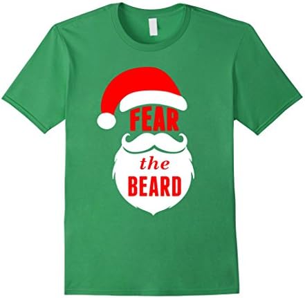 Men's Fear The Beard Santa Christmas 2016 t shirt XL Grass
