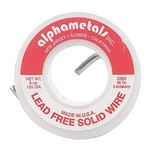 Alpha Metals AM23955 1/2 lb 95/5 Spool Lead Free Solid Wire Solder Alpha Metals AM23955 1/2 lb 95/5 Spool Lead-Free Solid Wire Solder