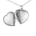 Sterling Silver Floral-Etched Heart Locket with Chain