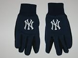 NEW YORK YANKEES Pair of Team Logo & Colors Sports UTILITY GLOVES (with No-Slip PVC Grip)