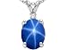 3.03 cts Lab Created Star Sapphire and Genuine Diamond Pendant - 14kt White or Yellow Gold