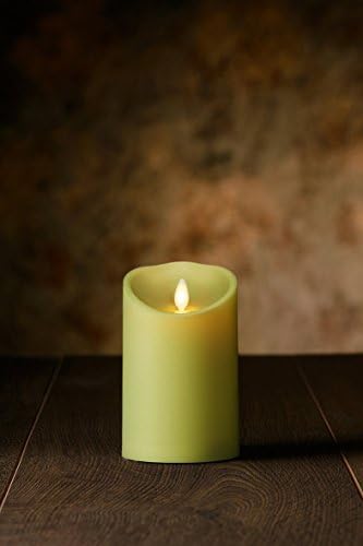Veraflame 5"H Citrus Scented Oblique Edge Moving Wick LED Candle, Light Green