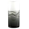 Banded Slate Collection Vase- White with Slate Gray Base(Large)