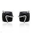 Earrings With Precious Stones - Genuine Clean Diamonds and Onyxes Well Made in 14K White Gold. Total item weight 13.5g Length 19mm