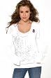 St. Louis Cardinals Women's Raw Edge V Hoodie w/Graphic - by Alyssa Milano