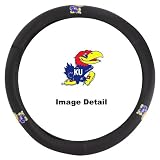KU University of Kansas Jayhawks Car Truck SUV Genuine High-Grade Leather Steering Wheel Cover