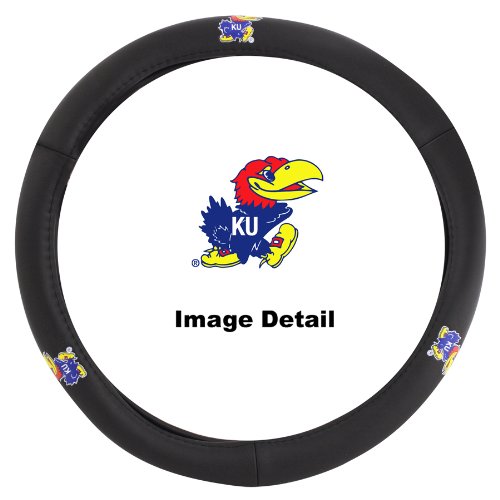 KU University of Kansas Jayhawks Car Truck SUV Genuine High-Grade Leather Steering Wheel Cover