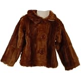bebe - Girls Clothes BROWN FAUX FUR MINK Fall Jacket Outerwear BEBE MONDE Girl 12M-6X