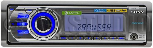Sony CDXM60UI Marine CD Receiver MP3/WMA/AAC Player with USB Wire for iPod and USB Devices (White/Silver)