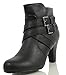 City Classified Women's Sami Faux Leather Double Strappy High Heel Ankle Boot