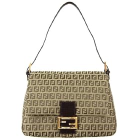 Fendi Mama Mini Beige Brown Zucchino Baguette 8BR180-TN9-F0LK9