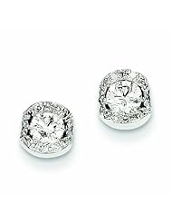 0.5 Carat 14K White Gold Diamond Round Post Earrings