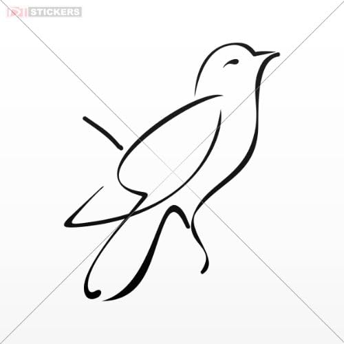 Decal Sticker Bird Of The Forest Window Store Restaurant Wall Art Decor Garage Doors Mobile Laptop Size: 4 X 3.3 Inches Black