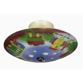3 Light Semi Flush Ceiling Light Fixture - Multi-Colored by Landmark Lighting