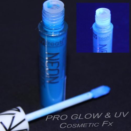 BLUE NEON UV Reactive Lip Gloss, Rave Lip Gloss, Black Light