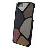 New Hard case with wood effect - iPhone 5 hard silicone case with multi-coloured wood effect (black)by covers4it.com