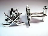 Silver Hockey Skates Cuff Links by Classic Cufflinks