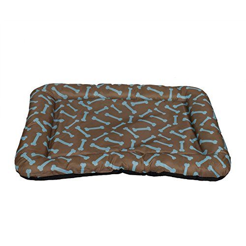 Dog Crate Pad Bolster Bed Pet Mat Waterproof Bone Pattern Dog