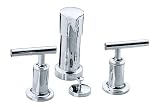 KOHLER K-14431-4-CP Purist Bidet Faucet with Vertical Spray and Cross Handles, Polished Chrome