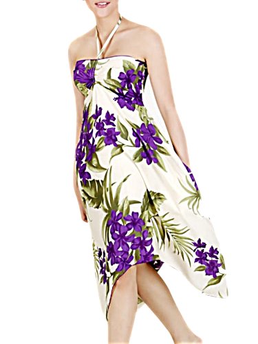 HAWAIIAN FLORAL CREAM & BUTTERFLY DRESS