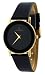 Le Chateau #5094M-19 Men's Gold Tone Black Elegant Slim Leather Strap Watch
