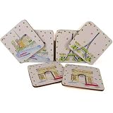 Paris Souvenir French design boxed set of 6 hardboard and cork coasters