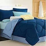 10-Piece Twin XL-Size Dorm Room in a Box in Navy / Light Blue