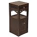 Handmade Asian Furniture - 34" Antique Style Black Wood End Table / Storage Cabinet With Carved Trim