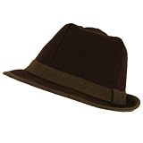 San Diego Hat Co 2 Layer 2 Tone Fedora Trilby Brown Large