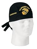 Black Marine Globe and Anchor Headwrap