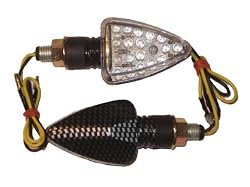 Universal Motorcycle Short Stalk Carbon Fiber LED Turn Signal for Honda CBR Yamaha R6 R1 Kawasaki ZX6 ZX10 Suzuki GSXR Harley Davidson