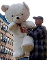 GIANT 58" SOFT STUFFED TEDDY BEAR EXTREMELY BIG LIFESIZE GIANT HUGE STUFFED ANIMAL - BEIGE BIG-FOOT STYLE - AMERICAN MADE IN THE USA AMERICA