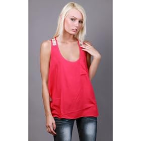 Buy ACTE Lace Back Single Pocket Slouchy Tank Fuchsia