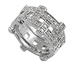 Sterling Silver Basket Weave CZ Band