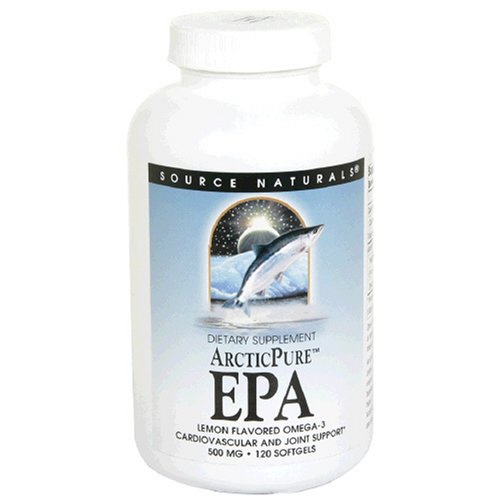 Source Naturals ArcticPure EPA, Lemon Flavored Omega-3, 500mg, 120 Softgels
