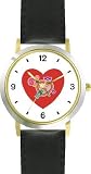 41TGDOXv9RL. SL160  Red Heart   Valentines Day Collage   Love & Friendship Theme   WATCHBUDDY® DELUXE TWO TONE THEME WATCH   Arabic Numbers   Black Leather Strap Womens Size Small