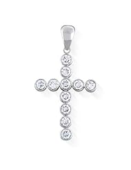 Bling Jewelry Sterling Silver CZ Bubble Large Cross Pendant