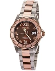 Invicta Women 13025 Pro Diver Brown Dial Quartz 3h Rose Watch