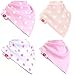 Zippy Fun Baby Bandana Drool Bibs (4 Pack Gift Set) Pink and White