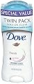 Dove Antiperspirant & Deodorant, Invisible Solid Twin Pack, Fresh - Two 2.6oz. Sticks (Pack of 3)