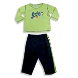 Mis Tee V-Us - Infant Boys Long Sleeve Pant Set, Lime, Navy