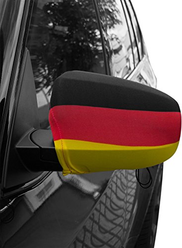 Deutschland Fanartikel Auto Spiegelfahne mit Gummizug im 2er Set Farbe M