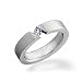 Bling Jewelry Unisex Stainless Steel Ring with Tension Set 0.25 ct CZ